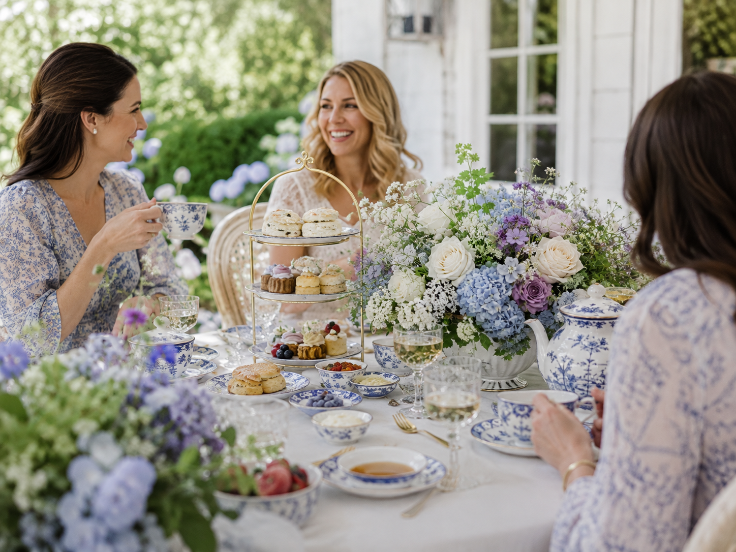 Guests enjoying an elegant afternoon tea gathering